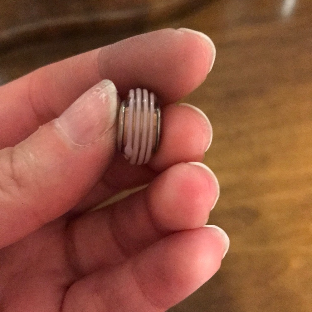 Pink printed pandora charm